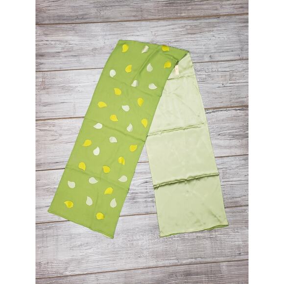 Boutique On the Vine Scarf 4601 Green Leaf Silk 60"X 10" NEW Falling Leaves - Picture 7 of 7